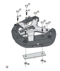 GIVI SR2117 YAMAHA X-MAX 125-250 (14-17) ARKA ÇANTA TAŞIYICI - Thumbnail