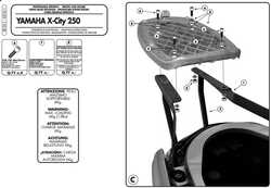 GIVI SR361 YAMAHA X-CITY 125-250 (07-16) ARKA ÇANTA TAŞIYICI - Thumbnail