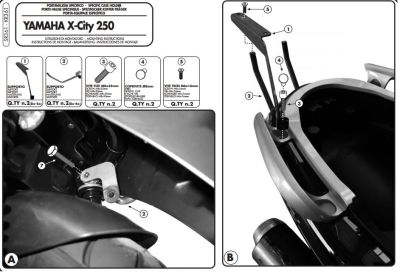 GIVI SR361 YAMAHA X-CITY 125-250 (07-16) ARKA ÇANTA TAŞIYICI