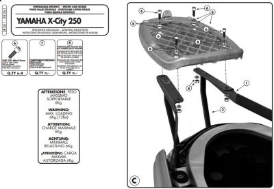 GIVI SR361 YAMAHA X-CITY 125-250 (07-16) ARKA ÇANTA TAŞIYICI