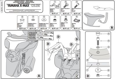 GIVI SR370 YAMAHA X-MAX 125-250 (10-13) ARKA ÇANTA TAŞIYICI