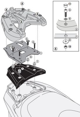 GIVI SR4111 KAWASAKI J300 (14-21) ARKA ÇANTA TAŞIYICI