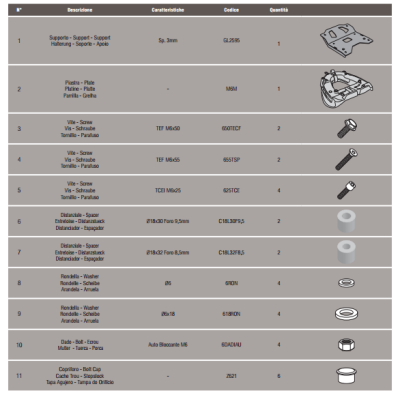 GIVI SR4111MM KAWASAKI J300 (14-21) ARKA ÇANTA TAŞIYICI