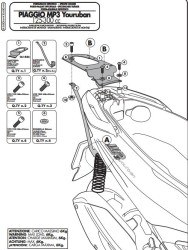 GIVI - GIVI SR5600MM PIAGGIO MP3 YOURBAN 125-300 (11-18) ARKA ÇANTA TAŞIYICI (1)