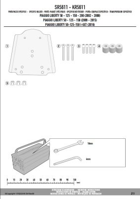 GIVI SR5611 PIAGGIO LIBERTY 50-125-150-200 I-GET (02-22) ARKA ÇANTA TAŞIYICI