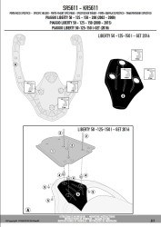 GIVI SR5611 PIAGGIO LIBERTY 50-125-150-200 I-GET (02-22) ARKA ÇANTA TAŞIYICI - Thumbnail