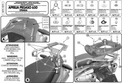 GIVI - GIVI SR79 APRILIA PEGASO 650 STRADA - TRAIL (05-11) ARKA ÇANTA TAŞIYICI (1)