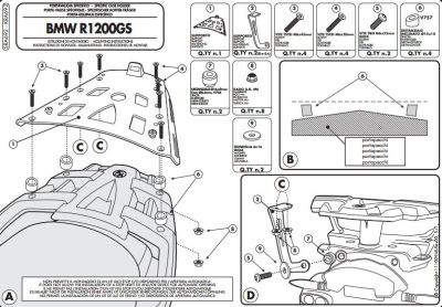 GIVI SRA692 BMW R 1200GS (07-12) ARKA ÇANTA TAŞIYICI