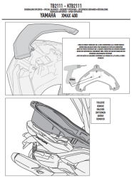 GIVI TB2111 YAMAHA X-MAX 125-250-400 (13-17) SISSYBAR - Thumbnail