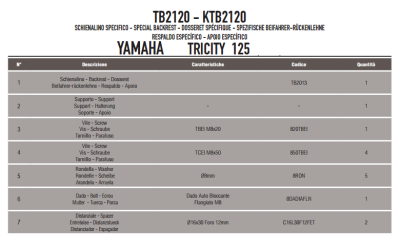 GIVI TB2120A YAMAHA TRICITY 125-155 (14-22) SISSYBAR