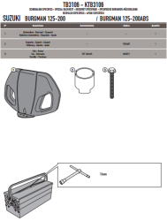 GIVI TB3106 SUZUKI BURGMAN 125-200 (06-13) - BURGMAN 125-200 ABS (14-23) SISSYBAR - Thumbnail