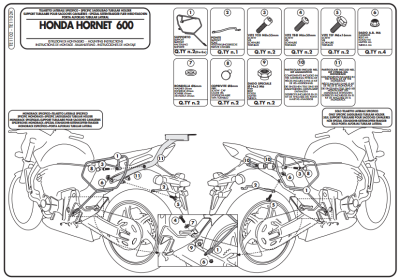 GIVI TE1102 HONDA HORNET 600 (11-13) - CBR 600 F (11-13) YAN KUMAS ÇANTA TASIYICI