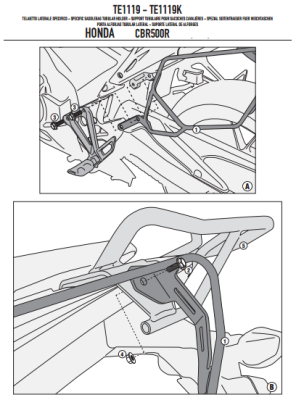 GIVI TE1119 HONDA CB 500F - CBR 500R (13-15) YAN KUMAS ÇANTA TASIYICI