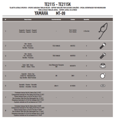 GIVI TE2115 YAMAHA MT-09 (13-16) YAN KUMAS ÇANTA TASIYICI