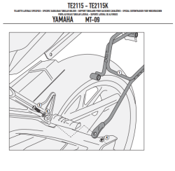 GIVI TE2115 YAMAHA MT-09 (13-16) YAN KUMAS ÇANTA TASIYICI - Thumbnail