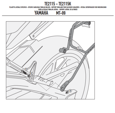 GIVI TE2115 YAMAHA MT-09 (13-16) YAN KUMAS ÇANTA TASIYICI