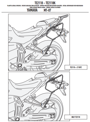 GIVI TE2118 YAMAHA MT-07 (14-17) YAN KUMAS ÇANTA TASIYICI