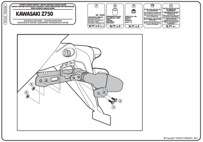 GIVI TE265 KAWASAKI Z 750 (07-14) YAN KUMAS ÇANTA TASIYICI