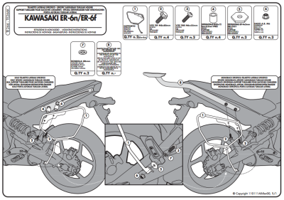 GIVI TE266 KAWASAKI ER-6N - ER-6F (09-11) YAN KUMAS ÇANTA TASIYICI