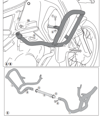 GIVI TNH5110OX BMW F 800 GS ADVENTURE (13-18) ÜST KORUMA DEMİRİ