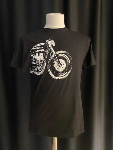 HONDA MOTOSİKLET ÇİZİMLİ SİYAH TSHIRT
