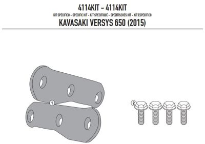 KAPPA 4114KITK KAWASAKI VERSYS 650 (15-18) YAN ÇANTA TASIYICI BAGLANTI KITI