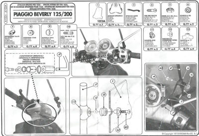 KAPPA A102A PIAGGIO BEVERLY 125-200 (01-04) RÜZGAR SİPERLİK BAĞLANTISI