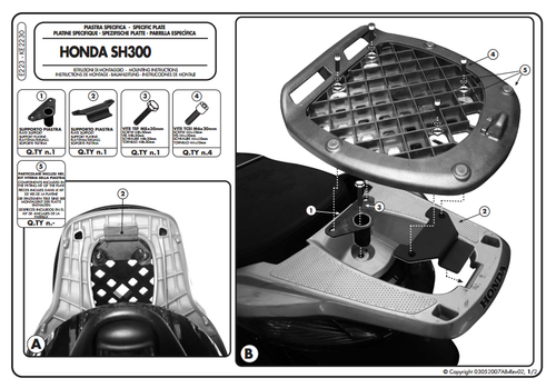 KAPPA KE2230 HONDA SH300I (07-10) ARKA ÇANTA TAŞIYICI