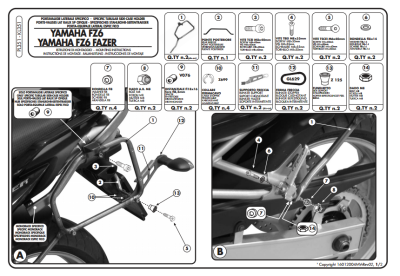 KAPPA KL351 YAMAHA FZ6 - FZ6 600 FAZER (04-06) YAN ÇANTA TASIYICI