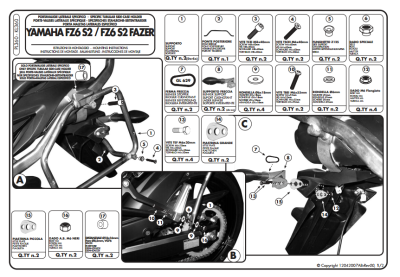 KAPPA KL360 YAMAHA FZ6 S2 - FZ6 600 FAZER S2 (07-11) YAN ÇANTA TASIYICI