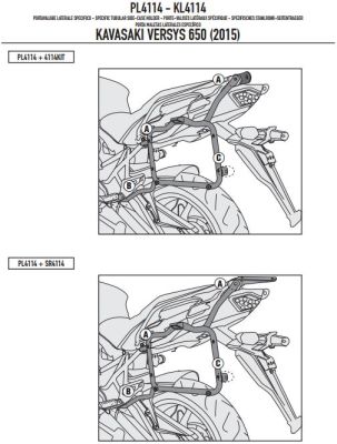 KAPPA KL4114 KAWASAKI VERSYS 650 (15-18) YAN ÇANTA TASIYICI