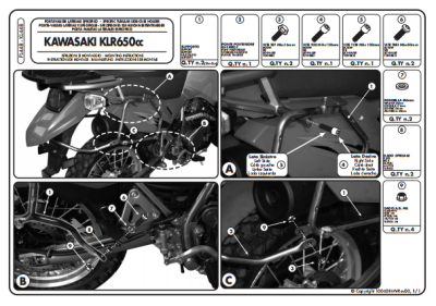 KAPPA KL448 KAWASAKI KLR 650 ENDURO (07-18) YAN ÇANTA TASIYICI