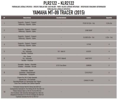 KAPPA KLR2122 YAMAHA MT-09 TRACER (15-17) YAN ÇANTA TASIYICI