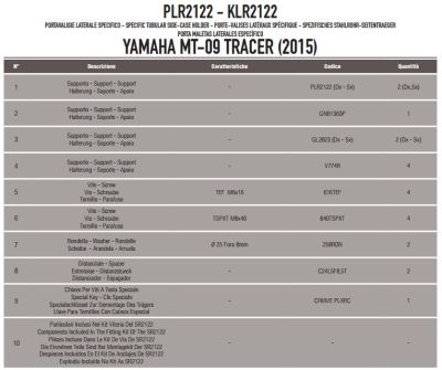 KAPPA KLR2122 YAMAHA MT-09 TRACER (15-17) YAN ÇANTA TASIYICI