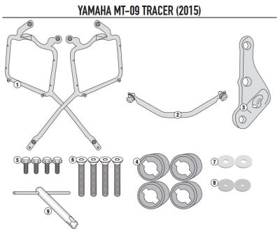 KAPPA KLR2122 YAMAHA MT-09 TRACER (15-17) YAN ÇANTA TASIYICI