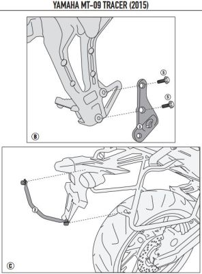 KAPPA KLR2122 YAMAHA MT-09 TRACER (15-17) YAN ÇANTA TASIYICI