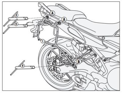 KAPPA KLR2122 YAMAHA MT-09 TRACER (15-17) YAN ÇANTA TASIYICI