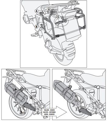 KAPPA KLR5108 BMW R 1200 GS-ADVENTURE (13-18)-R1250 GS (19-23)-ADVENTURE (19-24) YAN ÇANTA TAŞIYICI