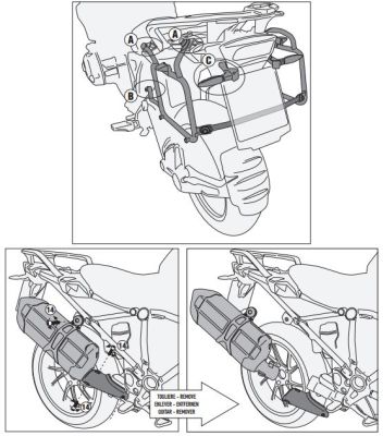 KAPPA KLR5108 BMW R 1200 GS - R 1200 GS ADVENTURE (13-18) YAN ÇANTA TASIYICI