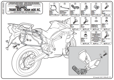 KAPPA KLR6401 TRIUMPH TIGER 800 (11-17) YAN ÇANTA TASIYICI