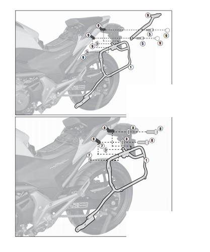 KAPPA KLX1111 HONDA NC 700 X-S - NC 750 X-S - NC 750 X-S DCT (12-15) YAN ÇANTA TAŞIYICI