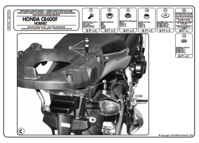 KAPPA KLX176 HONDA CB 600 F HORNET - HORNET ABS (07-10) YAN ÇANTA TASIYICI