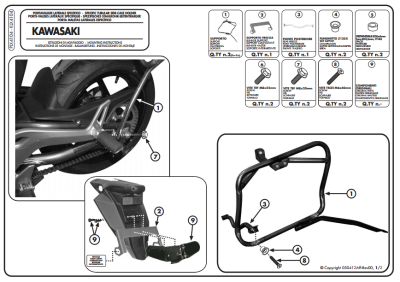 KAPPA KLX4104 KAWASAKI ER-6N - ER-6F 650 (12-16) YAN ÇANTA TASIYICI