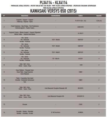 KAPPA KLX4114 KAWASAKI VERSYS 650 (15-17) YAN ÇANTA TASIYICI