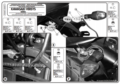 KAPPA KLX447 KAWASAKI VERSY 650 (06-09) YAN ÇANTA TASIYICI