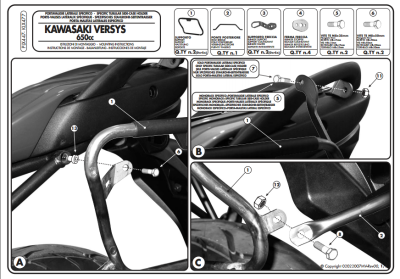 KAPPA KLX447 KAWASAKI VERSY 650 (06-09) YAN ÇANTA TASIYICI