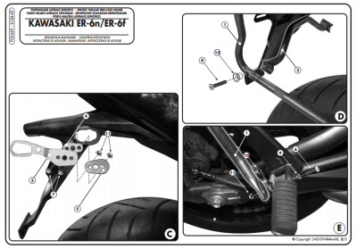 KAPPA KLX449 KAWASAKI ER-6N - ER-6F 650 (09-11) YAN ÇANTA TASIYICI