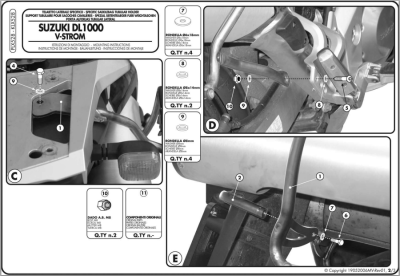 KAPPA KLX528 SUZUKI DL 1000 V-STROM (02-11) KAWASAKI KLV 1000 (04-10) YAN ÇANTA TASIYICI