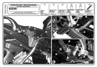 KAPPA KLX539 SUZUKI GSX 650 -1250 - GSF 650-1250 (07-16) YAN ÇANTA TASIYICI