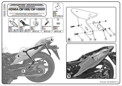 KAPPA KLXR208 HONDA CBF 1000 - ST (10-14) YAN ÇANTA TASIYICI